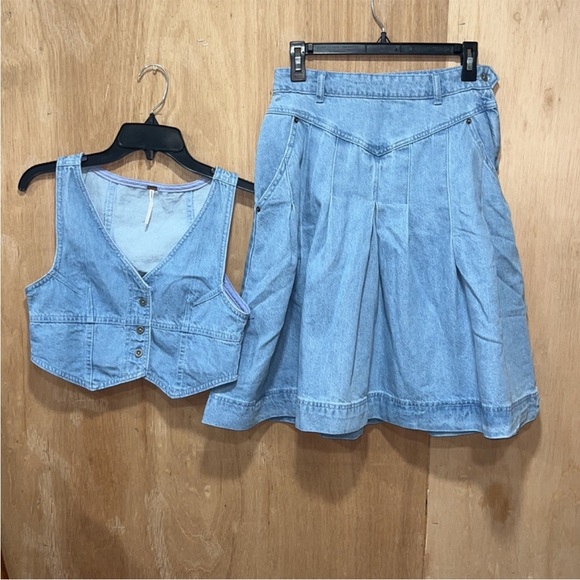 NWOT Free People Scout Denim Set Sz 0 - Picture 2 of 14